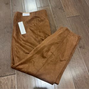 🆕 Cooper & Ella Plus Faux Suede Brown Pants Sz 3X NWT